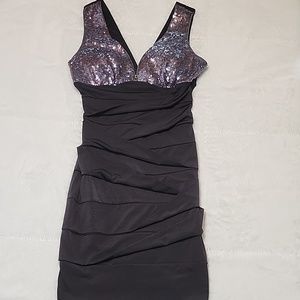 Deb Juniors Size Small Black Formal Dress with Sequin Bust